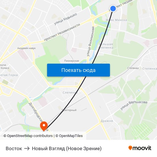 Восток to Новый Взгляд (Новое Зрение) map