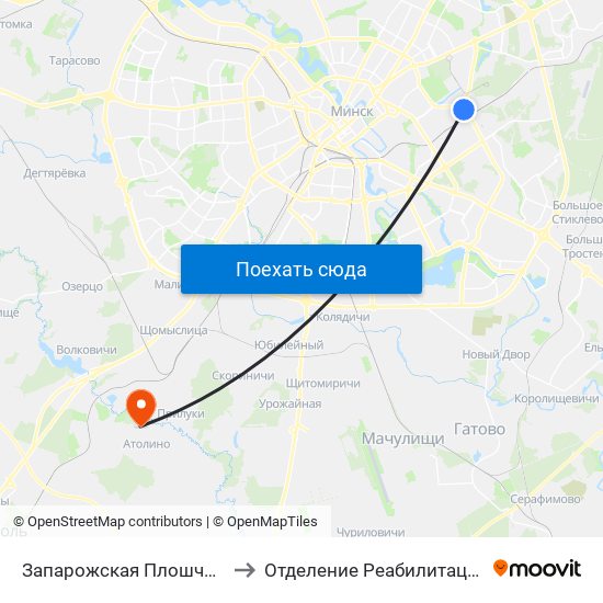 Запарожская Плошча (Запорожская Площадь) to Отделение Реабилитации «Атолинской Больницы» map