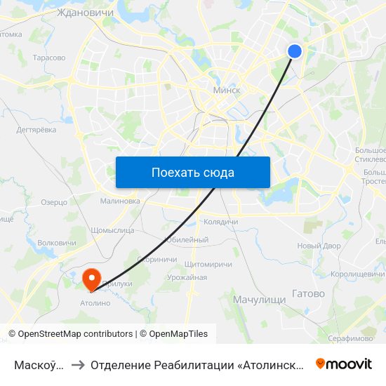 Маскоўская to Отделение Реабилитации «Атолинской Больницы» map