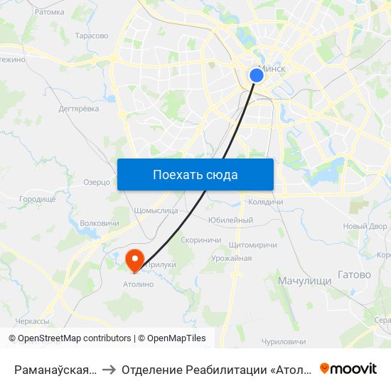 Раманаўская Слабада to Отделение Реабилитации «Атолинской Больницы» map