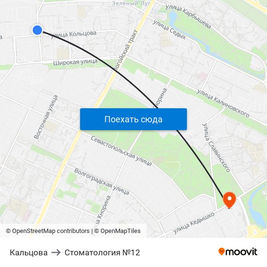 Кальцова to Стоматология №12 map