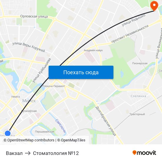 Вакзал to Стоматология №12 map