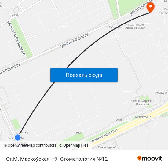 Ст.М. Маскоўская to Стоматология №12 map