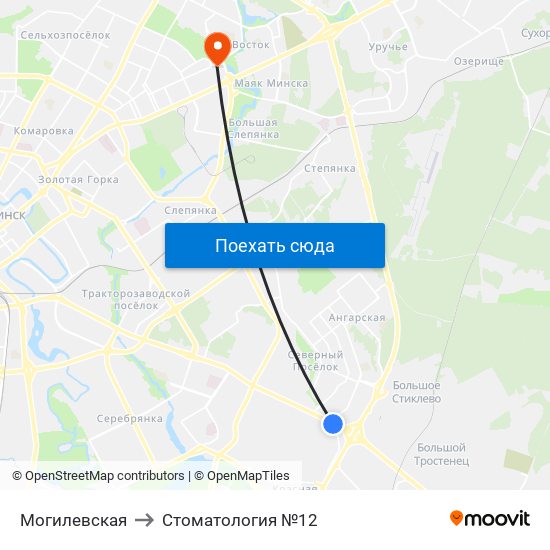 Могилевская to Стоматология №12 map