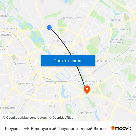 Кіеўскі Сквер to Белорусский Государственный Экономический Университет map