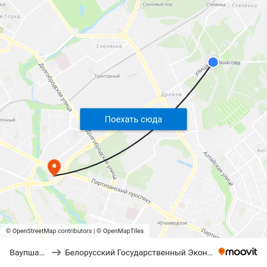 Ваупшасава, 33 to Белорусский Государственный Экономический Университет map