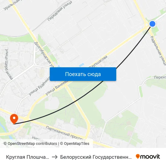 Круглая Плошча (Круглая Площадь) to Белорусский Государственный Экономический Университет map
