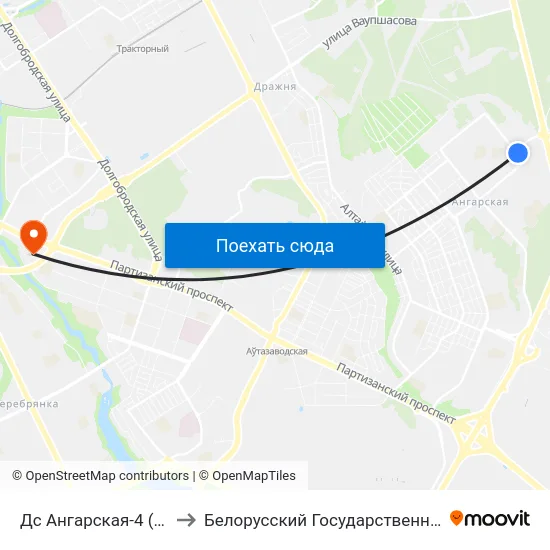 Дс Ангарская-4 (Пасадка Пасажыраў) to Белорусский Государственный Экономический Университет map