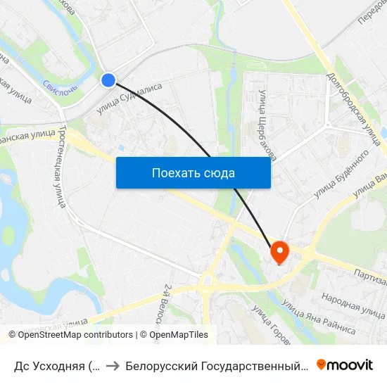 Дс Усходняя (Дс Восточная) to Белорусский Государственный Экономический Университет map