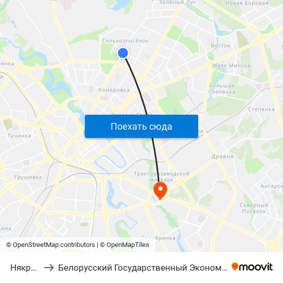 Някрасава to Белорусский Государственный Экономический Университет map