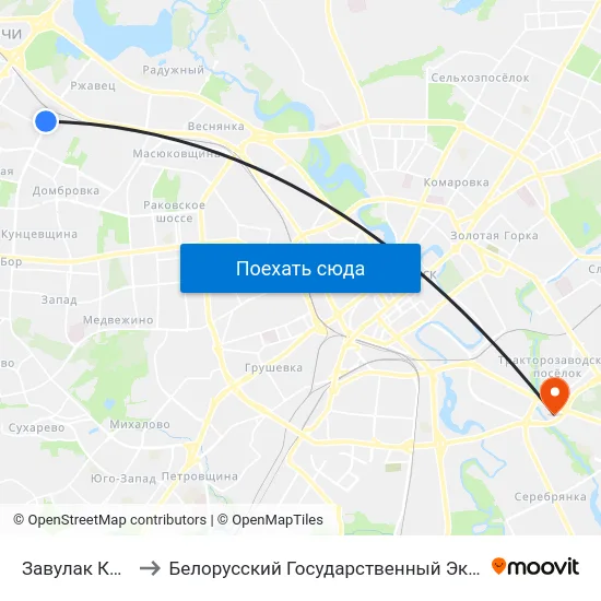 Завулак Калеснікава to Белорусский Государственный Экономический Университет map