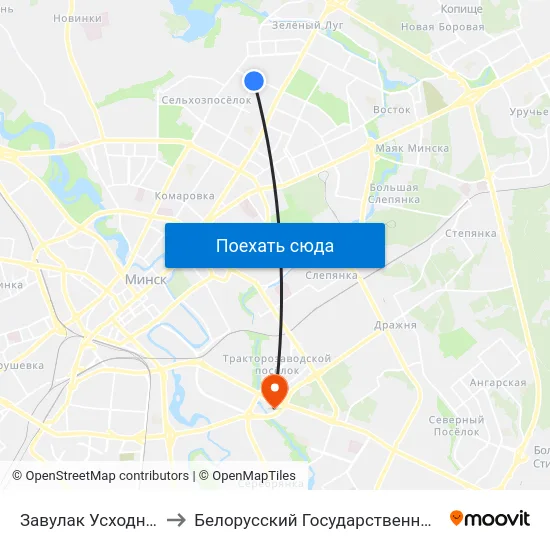 Завулак Усходні (Восточный Пер.) to Белорусский Государственный Экономический Университет map