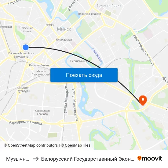 Музычны Тэатр to Белорусский Государственный Экономический Университет map