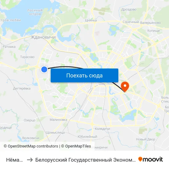 Нёманская to Белорусский Государственный Экономический Университет map