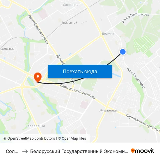 Солтыса to Белорусский Государственный Экономический Университет map