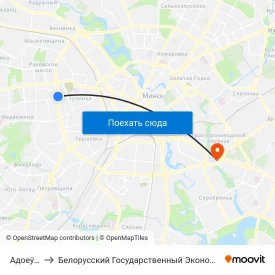 Адоеўскага to Белорусский Государственный Экономический Университет map