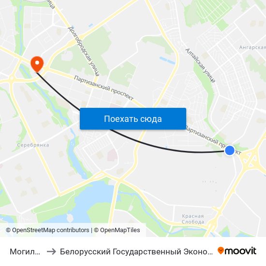 Могилевская to Белорусский Государственный Экономический Университет map