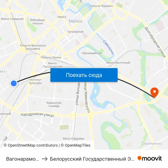 Вагонарамонтны Завод to Белорусский Государственный Экономический Университет map