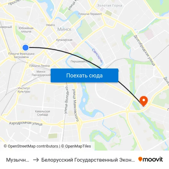 Музычны Тэатр to Белорусский Государственный Экономический Университет map