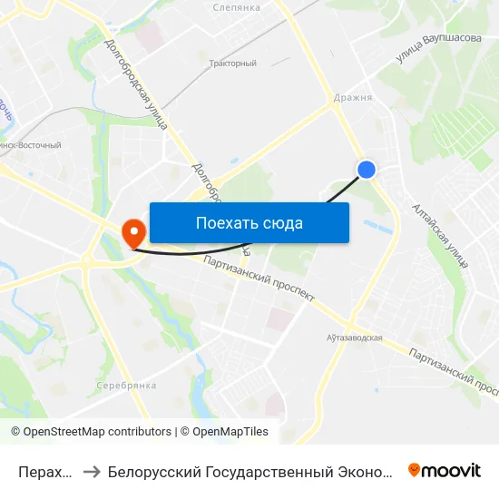 Пераходная to Белорусский Государственный Экономический Университет map