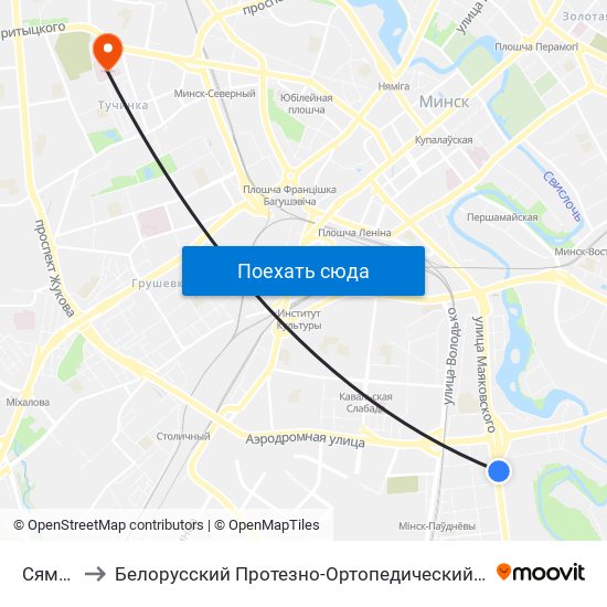 Сямёнава to Белорусский Протезно-Ортопедический Восстановительный Центр map