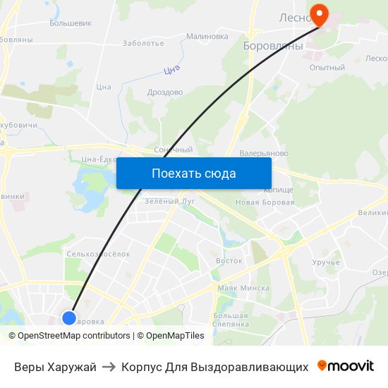 Веры Харужай to Корпус Для Выздоравливающих map