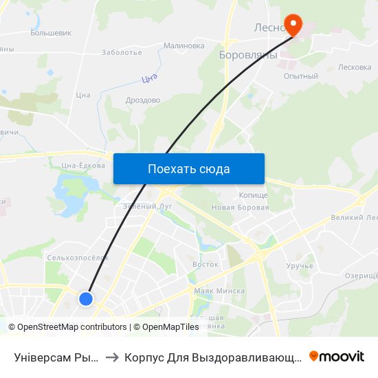 Універсам Рыга to Корпус Для Выздоравливающих map