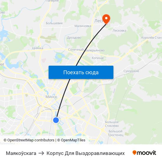 Маякоўскага to Корпус Для Выздоравливающих map