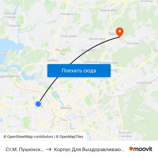 Ст.М. Пушкінская to Корпус Для Выздоравливающих map