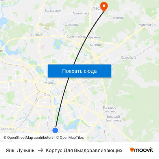 Янкі Лучыны to Корпус Для Выздоравливающих map