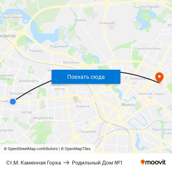 Ст.М. Каменная Горка to Родильный Дом №1 map