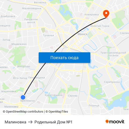 Малиновка to Родильный Дом №1 map