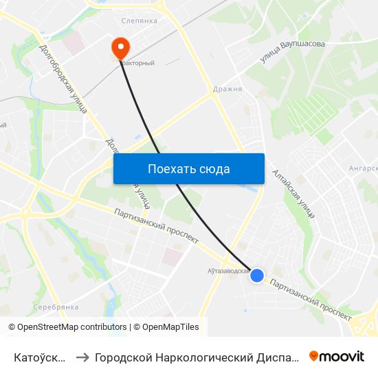 Катоўскага to Городской Наркологический Диспансер map