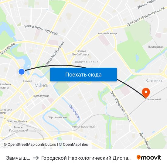 Замчышча to Городской Наркологический Диспансер map