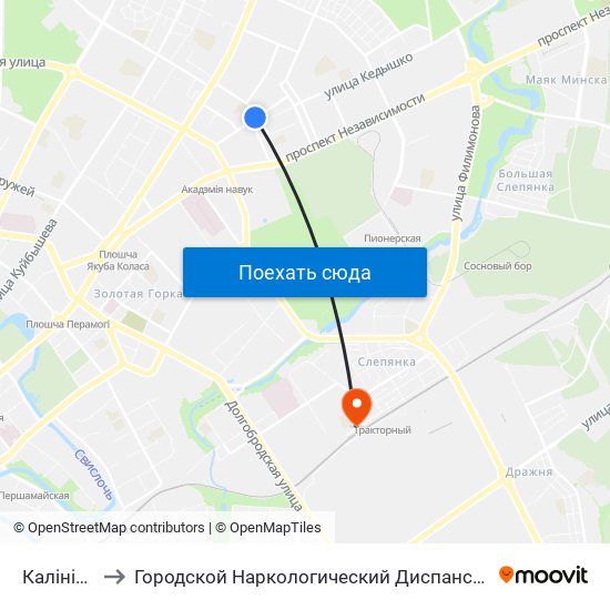 Калініна to Городской Наркологический Диспансер map