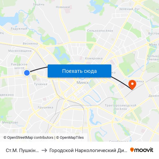 Ст.М. Пушкінская to Городской Наркологический Диспансер map