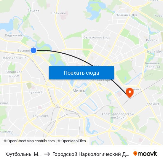 Футбольны Манеж to Городской Наркологический Диспансер map