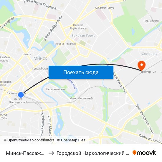 Минск-Пассажирский to Городской Наркологический Диспансер map