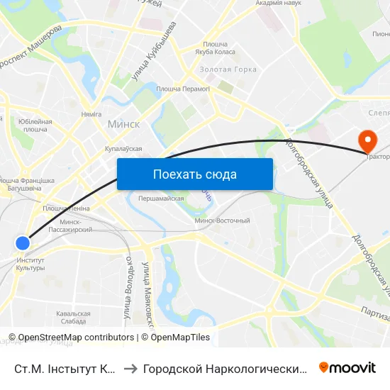Ст.М. Інстытут Культуры to Городской Наркологический Диспансер map