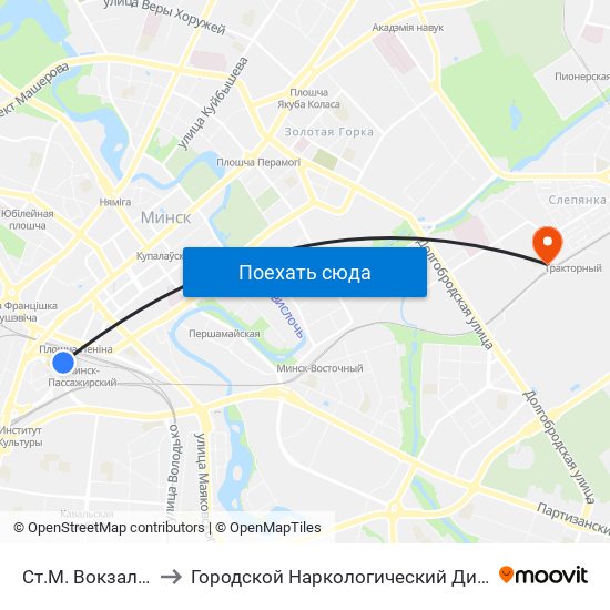Ст.М. Вокзальная to Городской Наркологический Диспансер map