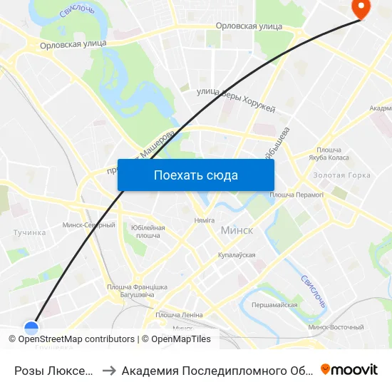 Розы Люксембург to Академия Последипломного Образования map