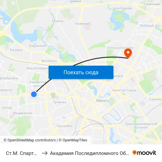 Ст.М. Спартыўная to Академия Последипломного Образования map