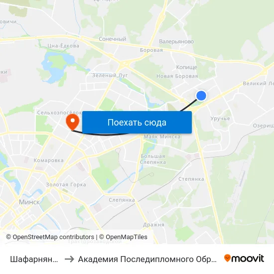 Шафарнянская to Академия Последипломного Образования map