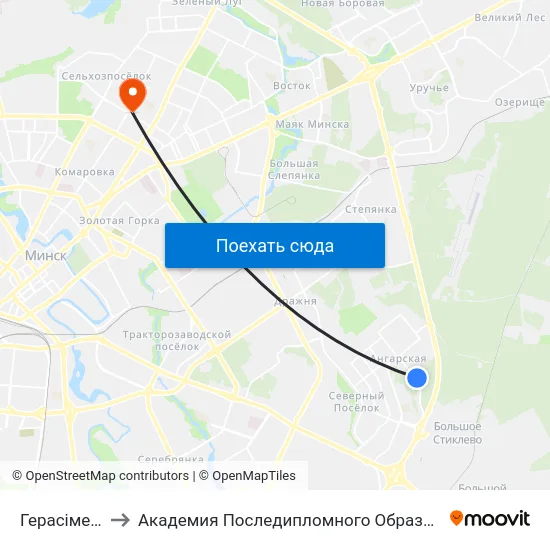 Герасіменкі to Академия Последипломного Образования map