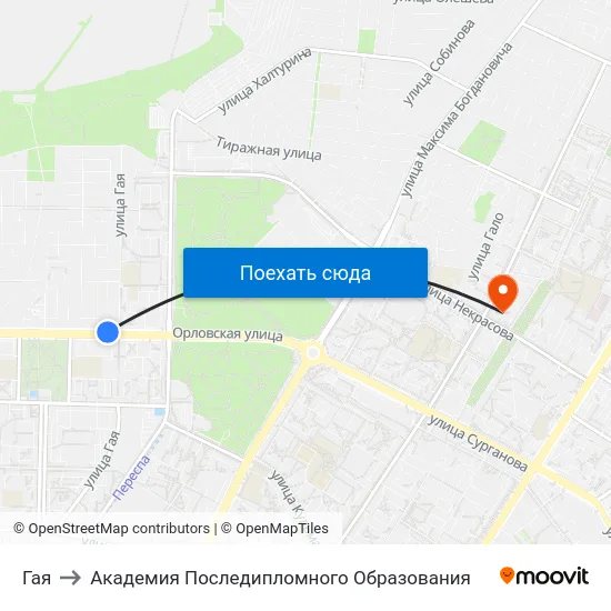 Гая to Академия Последипломного Образования map