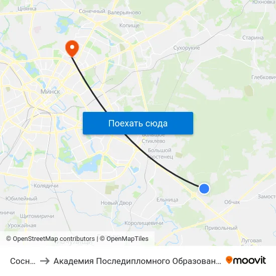 Сосны to Академия Последипломного Образования map