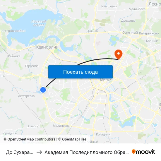 Дс Сухарава-5 to Академия Последипломного Образования map