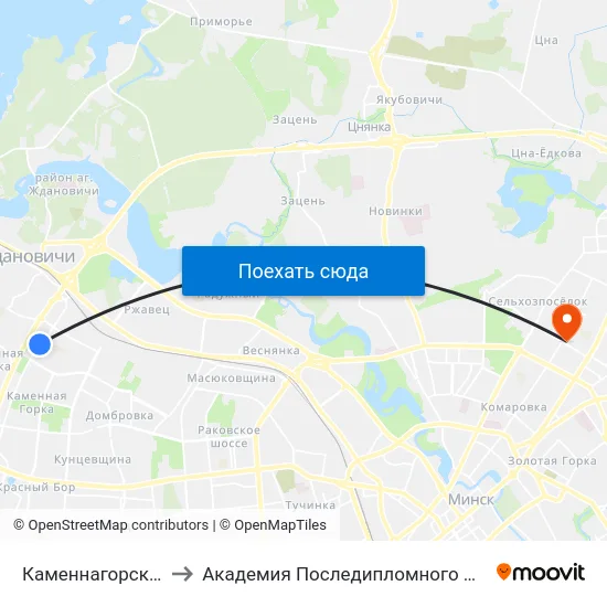 Каменнагорская, 100 to Академия Последипломного Образования map