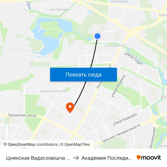 Цнянскае Вадасховішча (Цнянское Водохранилище) to Академия Последипломного Образования map