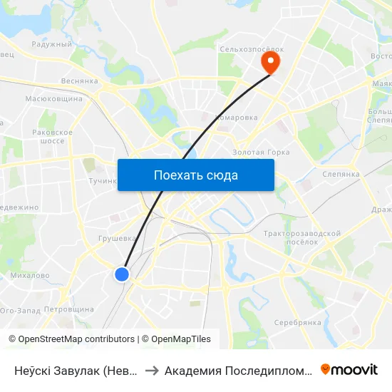 Неўскі Завулак (Невский Переулок) to Академия Последипломного Образования map